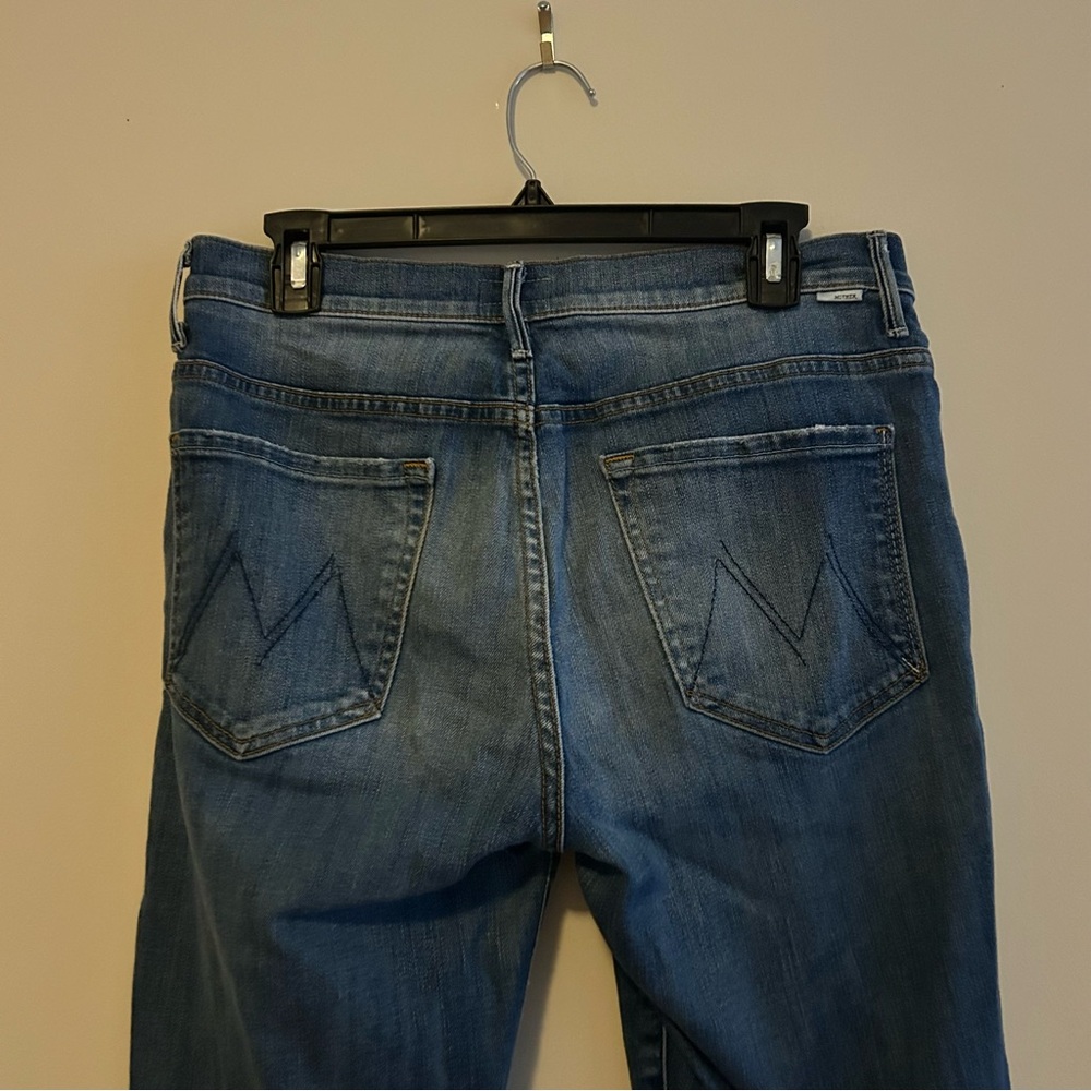 Mother Jeans Insider Crop Step Fray Not Rough Enough Blue Denim Women's Size 30 - Picture 13 of 15
